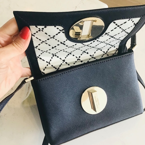 KATE SPADE midnight blue crossbody bag, Newbury Lane in Saffiano leather BNWT - Picture 9 of 14